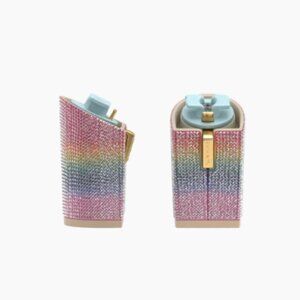 Pashion Footwear Block Heel Kit 4" Rainbow Rhinestone Size 9-11